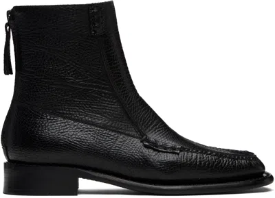 HEREU BLACK QUADRA GRAINY BOOTS