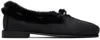 Hereu Black Tilla Shearling Loafers In Black