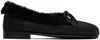 Hereu Fur-trimmed Leather Loafers In Black