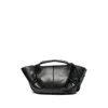 Hereu Mini Leather Handbag With Adjustable Shoulder Strap In Black