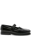 Hereu Blanquer Crinkled Glossy Loafers In Black