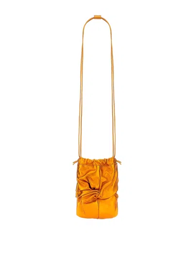 Hereu Ronet Metallic Bucket Bag In Orange