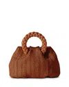Hereu Medium Bombon Raffia Top Handle Bag In Tan