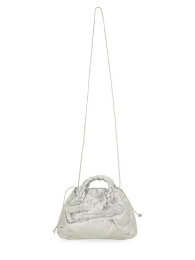 Hereu Bombon Crinkled Metallic Bag In Silver