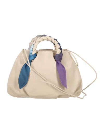 Hereu Bombon Foulard Plaited-handle Leather Handbag In Multi