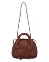 Hereu Bombon Leather Top Handle Bag In Beige