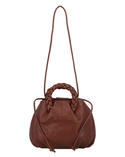Hereu Bombon Leather Top Handle Bag In Beige