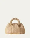 Hereu Bombon Medium Raffia Top Handle Bag In Natural