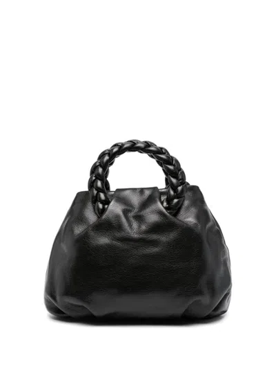 Hereu Bombon Medium Leather Handbag In Black