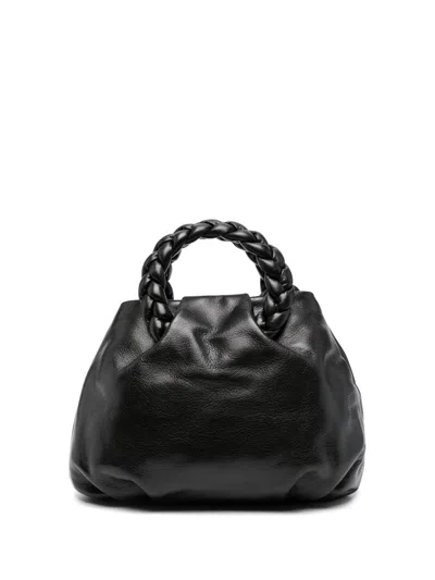 Hereu Bombon Medium Leather Handbag In Black