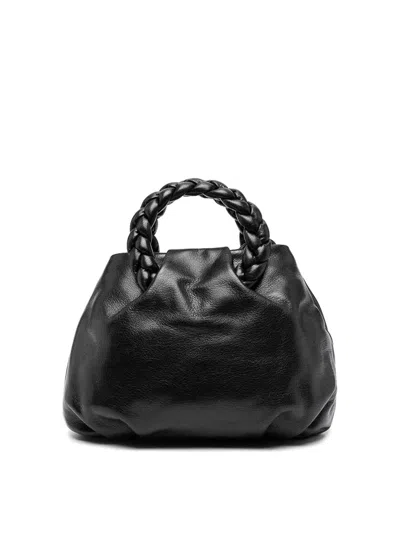 Hereu Bombon Medium Leather Handbag In Black