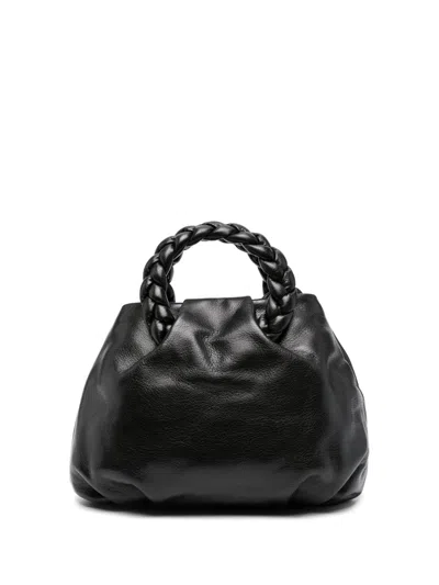 Hereu Bombon Medium Leather Handbag In Black