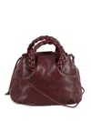 Hereu Bombon Medium Leather Handbag In Red