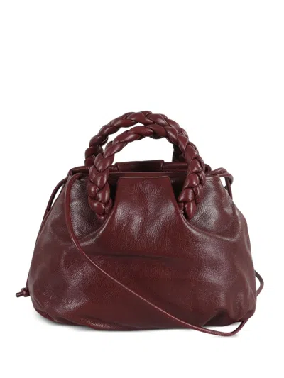 Hereu Bombon Medium Leather Handbag In Red