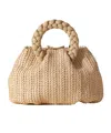 Hereu Bombon Medium Raffia Top Handle Bag In Nude