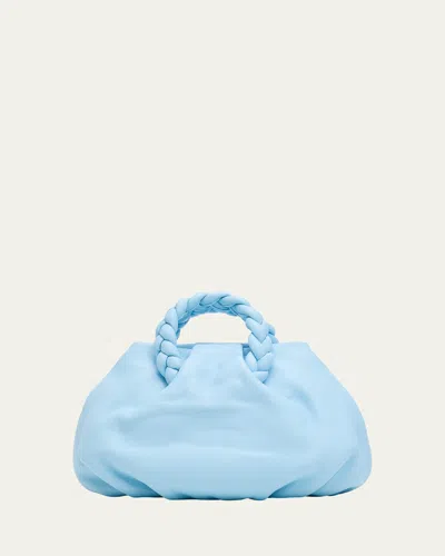 Hereu Bombon Ruched Leather Top-handle Bag In Blue