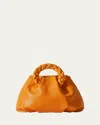 Hereu Bombon Small Leather Handbag In Apricot