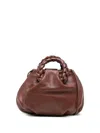 Hereu Small Leather Handbag Braided Handles In Brown
