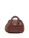 Hereu Small Leather Handbag Braided Handles In Brown