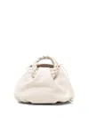 Hereu Bombon Supple Handbag In Polished Leather In White