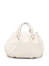 Hereu Bombon Supple Handbag In Polished Leather In Bianco