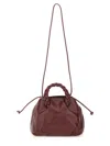 Hereu Braided Handle Shoulder Bag With Long Strap In Burgundy