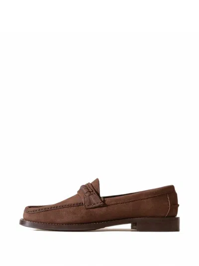 Hereu Borada Bordon Square-toe Loafers In Brown