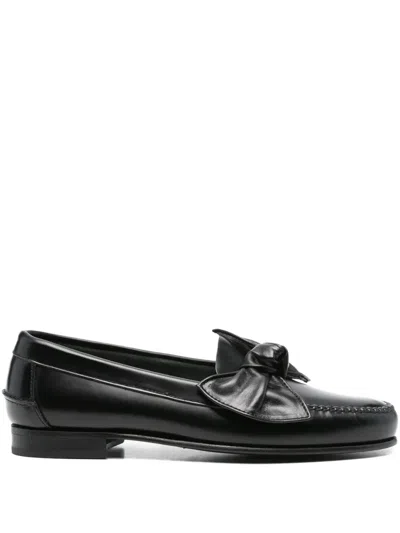 Hereu Bow-detail Loafers In Black