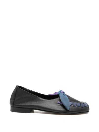 Hereu Bow-detail Loafers In Black