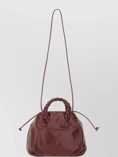 Hereu Braided Handle Shoulder Bag With Long Strap In Brown