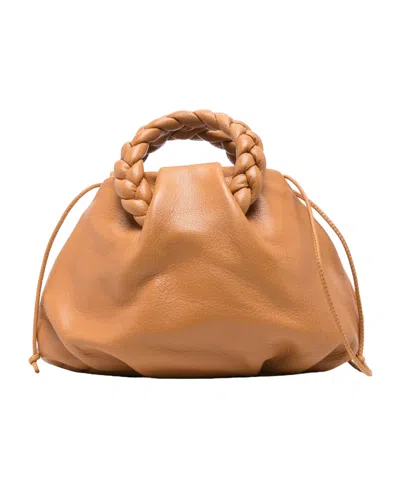 Hereu Bombon Small Leather Handbag In Camel