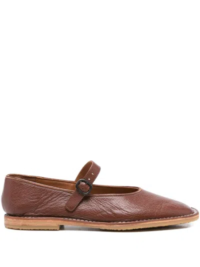 Hereu Brava Leather Ballets In Brown