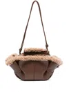 Hereu Arta Mini Curly Shearling Trims Bags In Brown