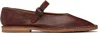 Hereu Brava Buckle-strap Leather Flat Pumps In Brown