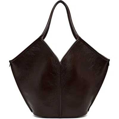 Hereu Brown Calella Distressed Tote In Dark Brown