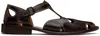 Hereu Brown Floreta Sandals In Dark Brown