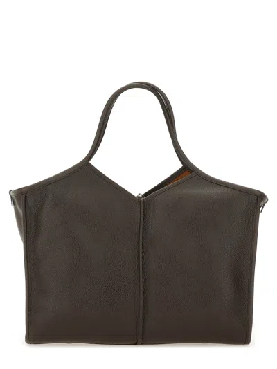 Hereu Brown Handbag In Calf Leather