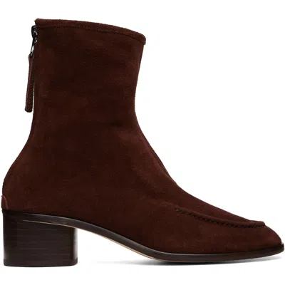 Hereu Brown Juliol Calf Suede Heeled Boots
