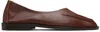 Hereu Brown Juliol Winter Supple Shiny Flats In Brown
