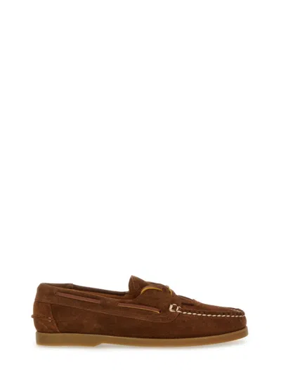 Hereu Round-toe Lace-up Loafers In Brown