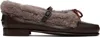 Hereu Brown Lorea Curly Shearling Loafers In Brown