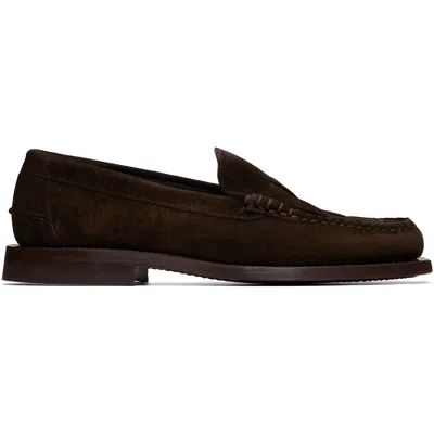 Hereu Brown Nombela Suede Loafers In Dark Brown