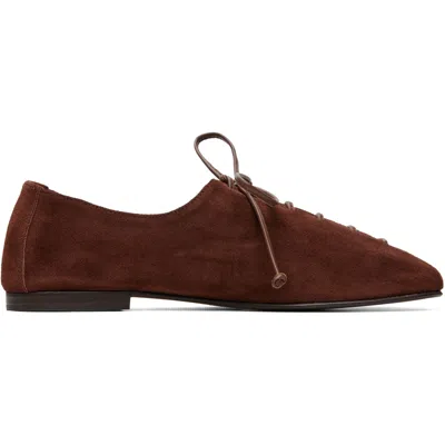 Hereu ブラウン Plegada スエード レースアップシューズ In Dark Brown