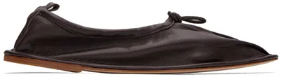 Hereu Brown Puntera Ballerina Flats In Dk Brown