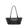 Hereu Textured Shoulder Bag Knotted Handles In Brown