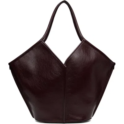 Hereu Burgundy Calella Distressed Tote