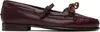 Hereu Burgundy Lorea Supple Shiny Loafers In Burgundy
