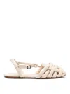 Hereu Square Toe Padded Fisherman Sandal In White