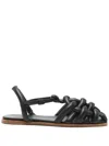 Hereu Cabersa 2 Woven Leather Sandals In Black