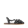 Hereu Cabersa 2 Sandals Braided Design Flat In Black